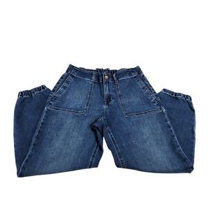 J.Crew Mens Denim Joggers Blue Elastic Waist Patch‎ Pocket Jeans Size 29